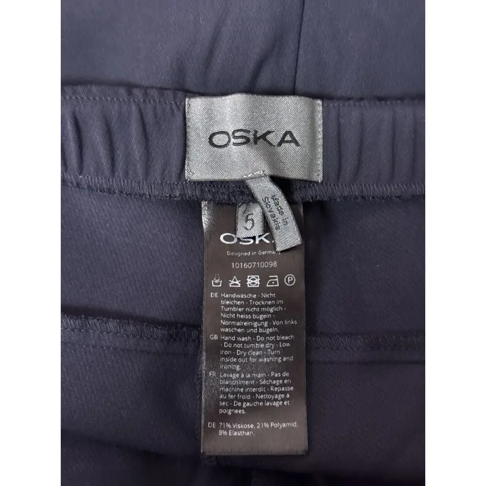 OSKA Pants 5 Womens Blue Pull On Stretch Waist Woven
